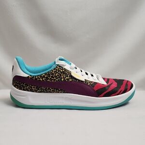Puma California Multi Animal Print Colorful Low Lace Sneakers (W Size 9.5)